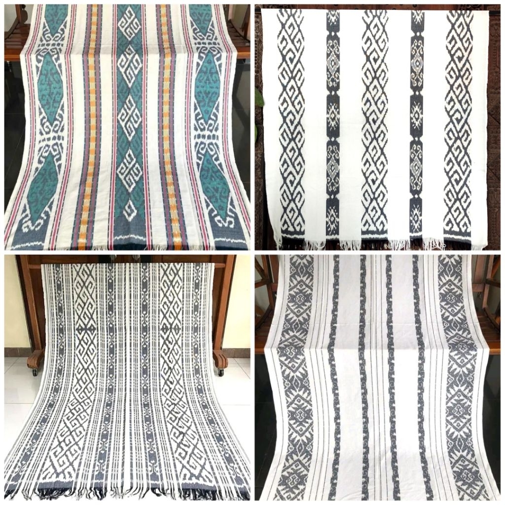 Kain Tenun Blanket Etnik Toraja Kain Tenun Putih Bahan Baju Putih ORIGINAL PREMIUM
