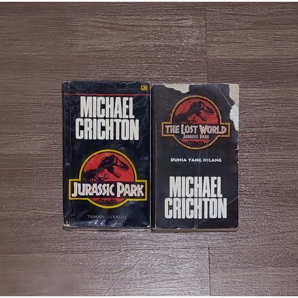 Novel Jurassic World Set (Jurassic Park/Taman Jurassic & The Lost World/Dunia Yang Hilang) - Michael