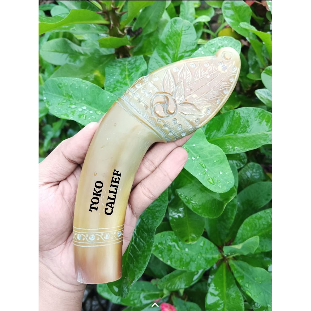 gagang bahan tanduk bule ukir makara