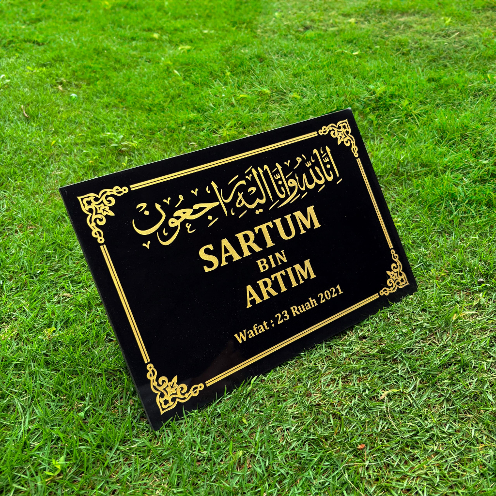 Batu Nisan Granit Murah Ukuran 60x40 cm - Nama Kuburan Makam
