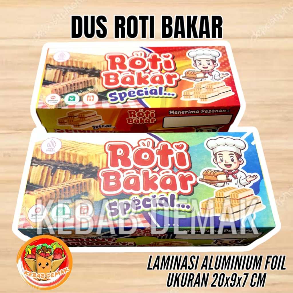Dus Roti Bakar Bahan Laminasi Aluminium Foil Ukuran 20x9x7 cm – Kemasan Dus Roti Bakar Premium