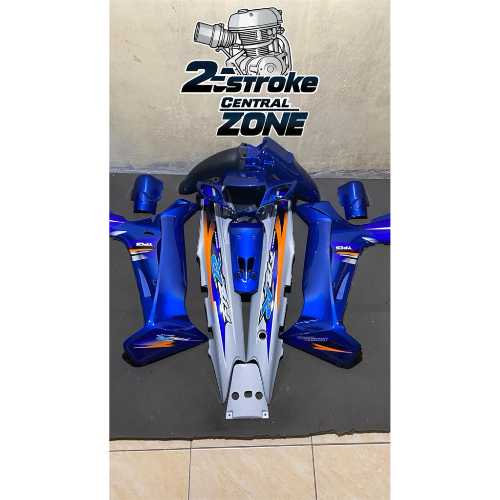 cover full body set halus yamaha fiz r biru silver