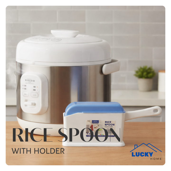 LUCKY HOME - Rice Spoon Holder + FREE Rice Spoon / TEMPAT CENTONG NASI / TUTUP CENTONG