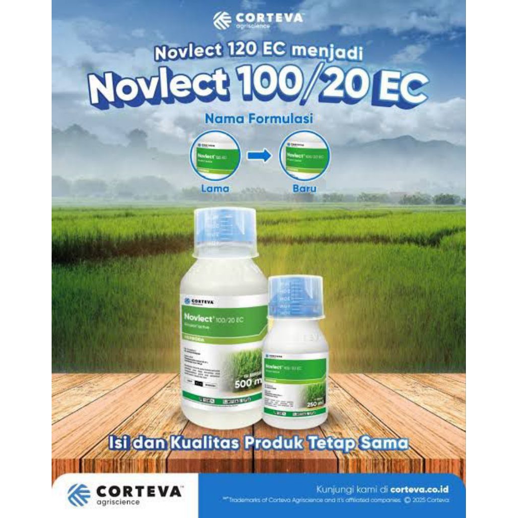Novlect 120 EC Herbisida Sistemik Purna Tumbuh untuk Padi Berbentuk Pekatan Emulsi Kuning Efektif Me