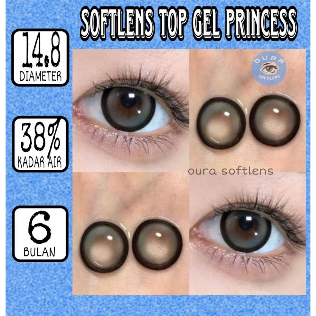 [INSTAN/COD] Softlens TOP GEL PRINCESS/ Soflens princess/Top Gel