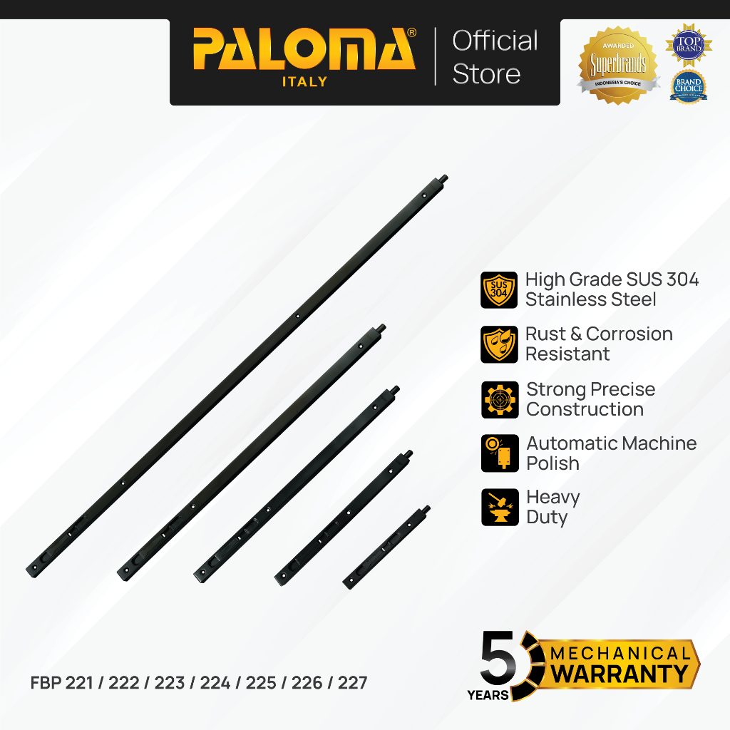 PALOMA Flush Bolt Grendel Gerendel Tanam Slot Pintu Door Jendela Window Stainless Steel SUS 304 SUS3