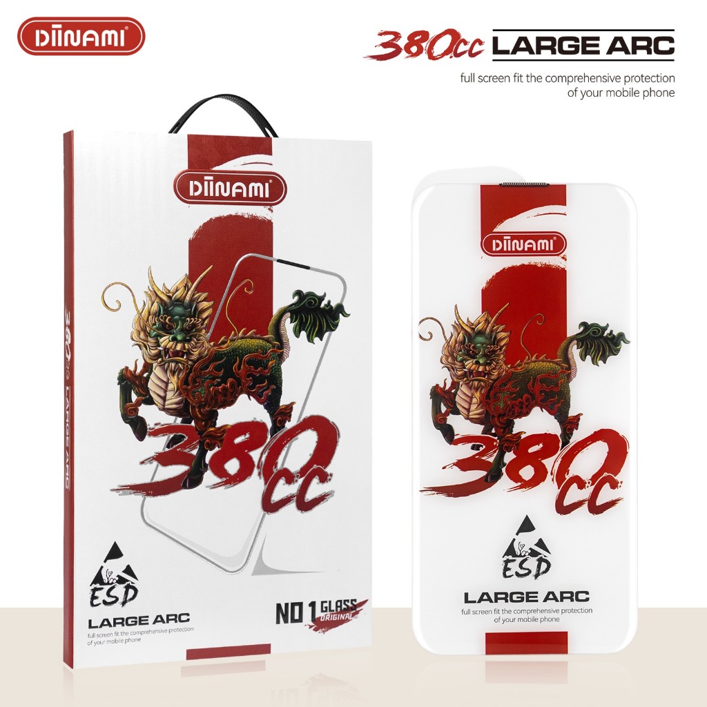 Tempered Glass DIINAMI 380cc LARGE ARC static esd FULL CLEAR for iPhone XR 11 12 13 14 15 16 17 Air