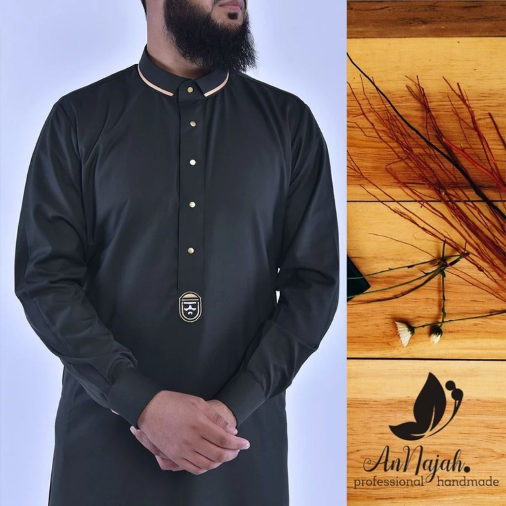 Gamis Modis Jubah Arab Thobe Bordir Embroidery Pria