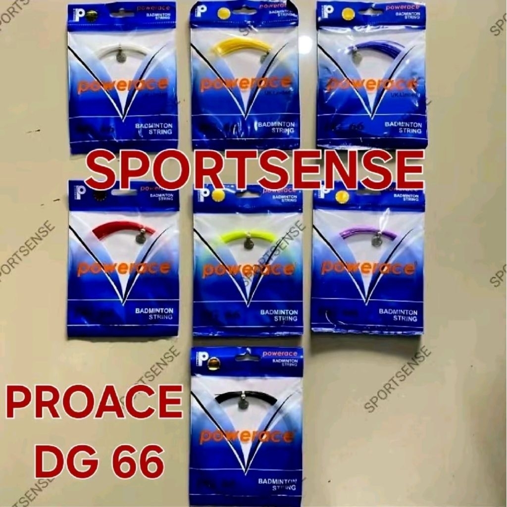 Pro Ace Power Powerace DG 66 DG66 Senar Badminton Original Tebal 66mm Panjang 10m Tersedia 7 Warna