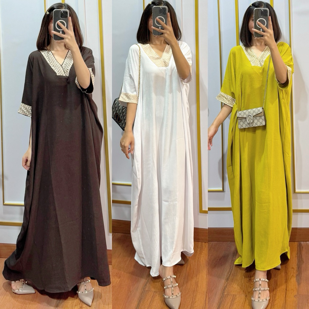 MEDINA KAFTAN BAJU LEBARAN SIMPLE DRESS GAMIS WANITA HARI RAYA