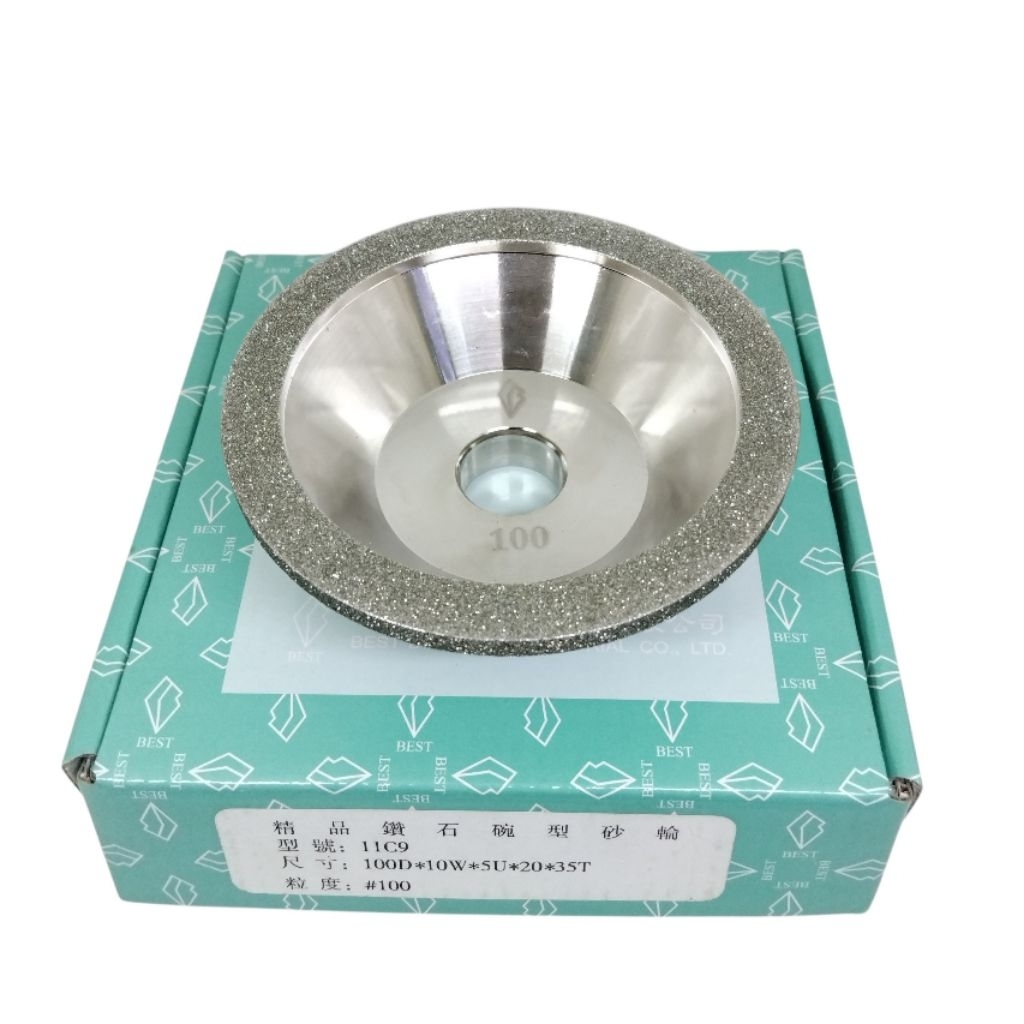 Batu gerinda diamond CBN mangkok 100 mm grit 100 baru