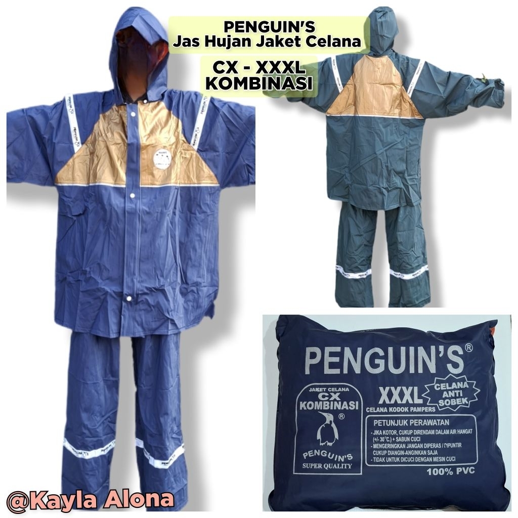(CX - 7 / XXXL KOMBINASI PENGUIN'S) Jas Hujan Jaket Celana CX-7 / XXXL Kombinasi Penguins| Jas Hujan