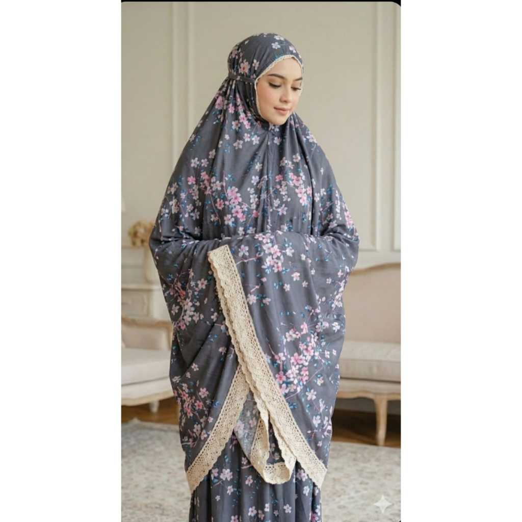 BatikBakoelKlambi - Mukena Katun Renda Dewasa Adem Nyaman Free Tas Panjang Atasan 120cm