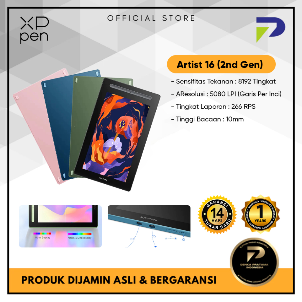 XPPen Artist 16 (2nd Gen) Pen Display 15,4 inci