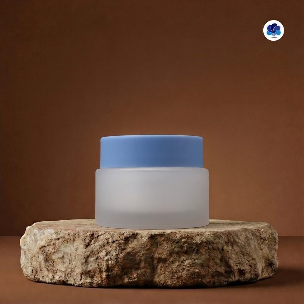 Jar Kosmetik Putih Tutup Biru 100ml - Wadah Skincare PE