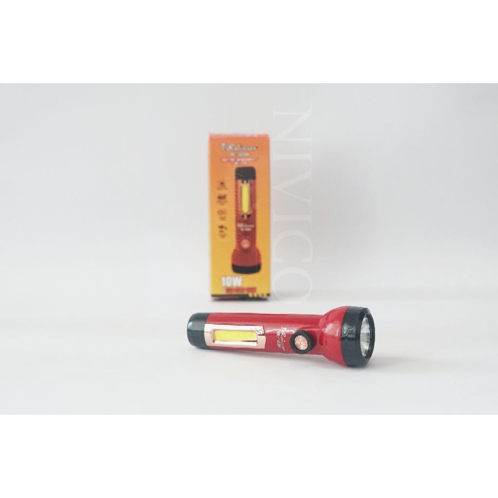 ROLINSON Senter Tangan Emergency Flashlight 10 WATT+ LED COB RL 1234 dengan Cahaya Terang dan Tahan Banting