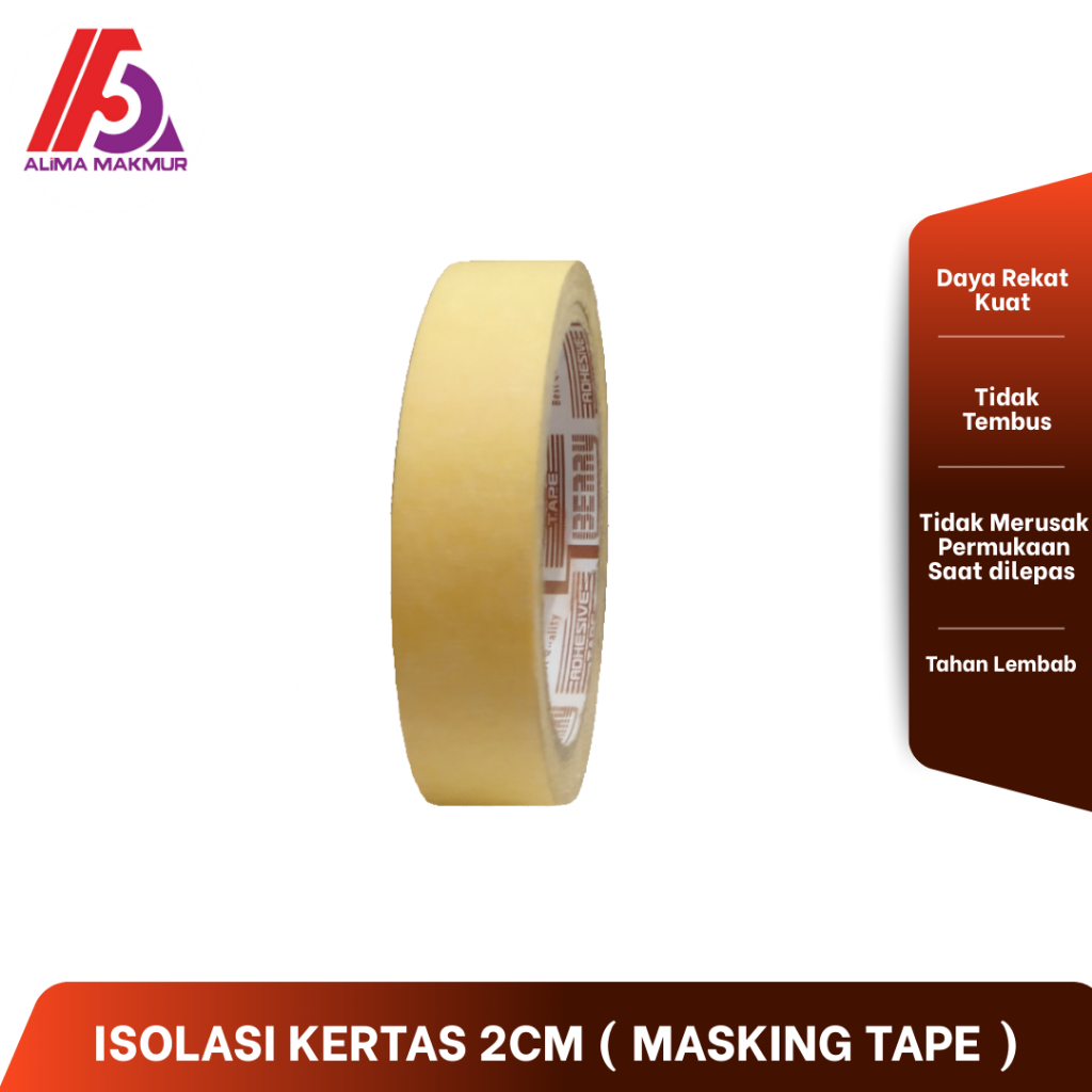 Isolasi Kertas 2cm / Isolasi Kertas Berry 2cm / Isolasi Kertas Repaint Body Motor