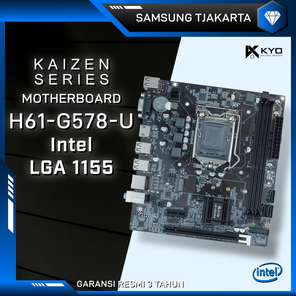 MOTHERBOARD KYO KAIZEN H61 DDR3 Intel H61 LGA 1155 MOBO DDR3 M-ATX