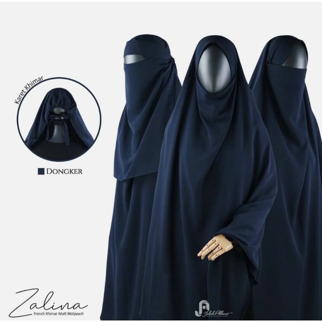 Jubah Akhwat Zalina Hijab cadar basic syari Dongker navy
