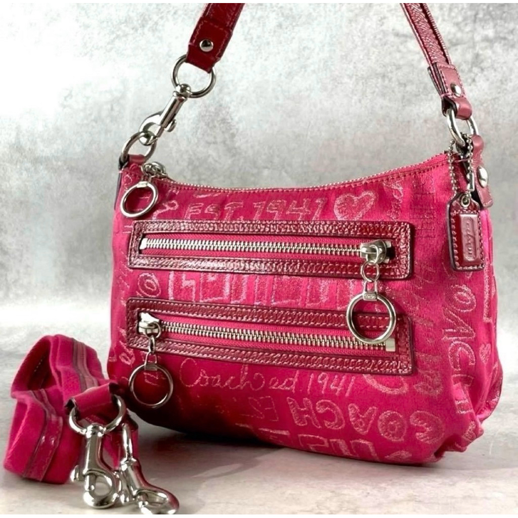 Coach poppy shoulder bag pink