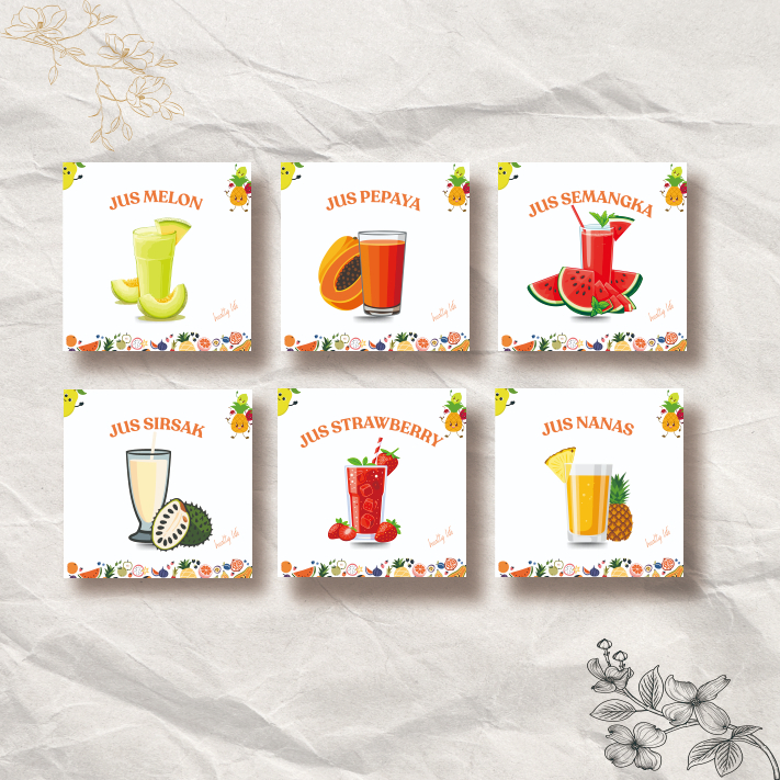 Hiasan dinding jus poster dinding toko jus buah uk 20x20 cm hiasan warung jus buah