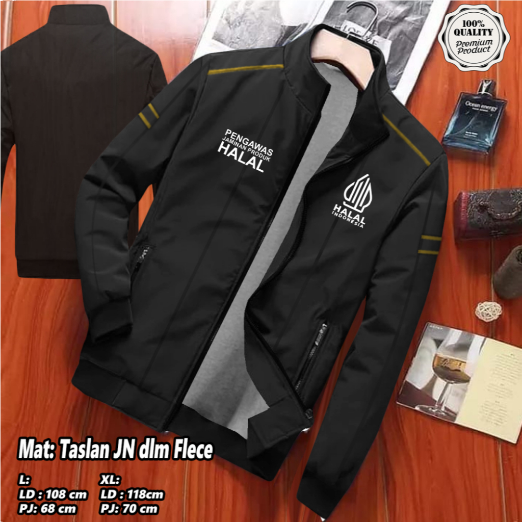 JAKET PARASUT PENGAWAS PRODUK HALAL / JAKET HALAL CUSTOMS ABLON / JAKET DISTRO HALAL / FREE CUSTOM S