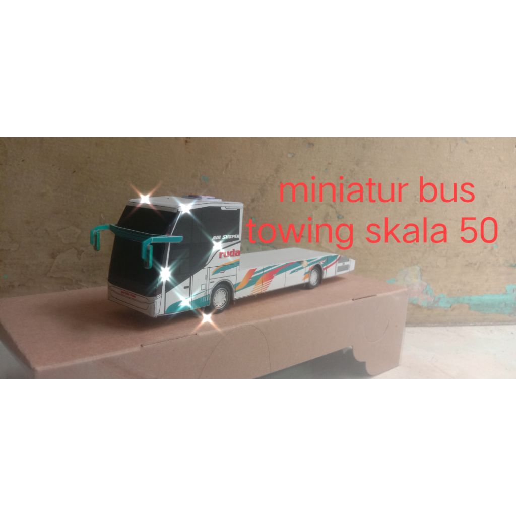 miniatur bus towing skala 50