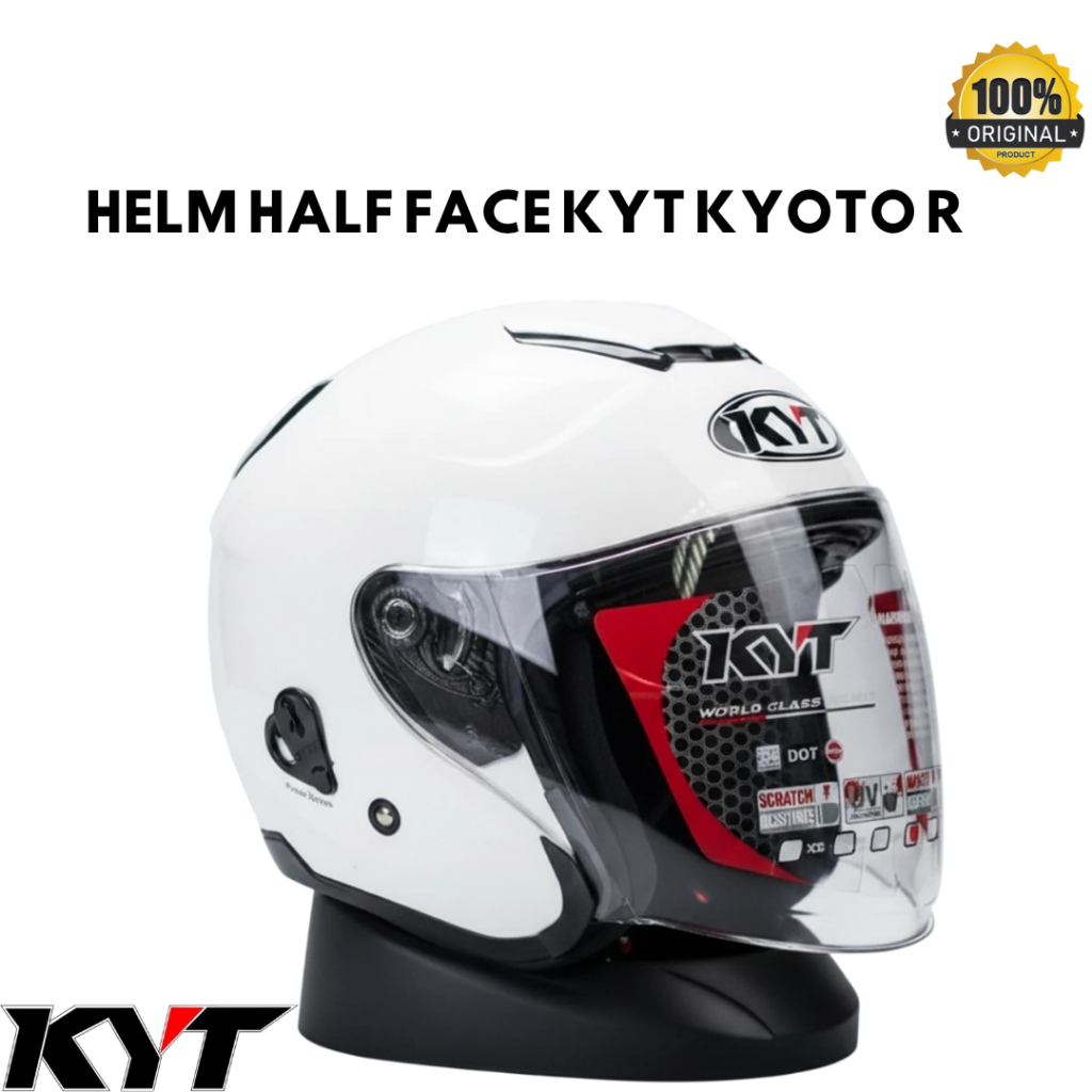 HELM HALF FACE KYT KYOTO SOLID WHITE | HELM HALF FACE KYT | 100% ORIGINAL PRODUCT