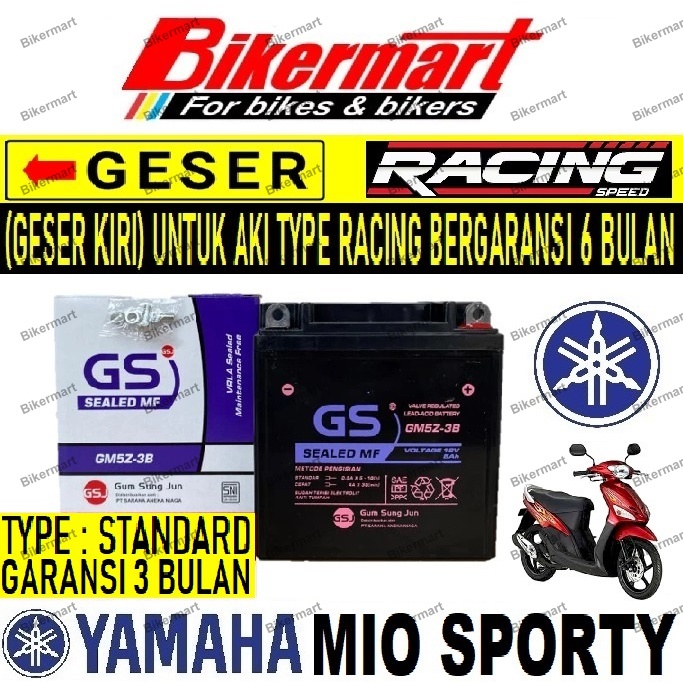 Aki Motor Yamaha Mio Sporty GM5Z3B Accu Kering MF
