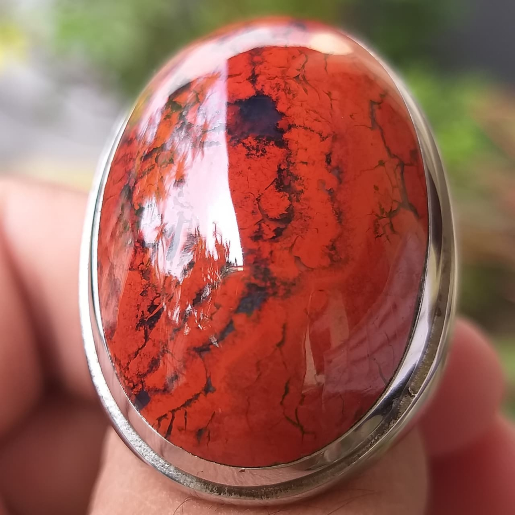 Batu Akik Badar Besi Merah Asli Nempel Magnet Klimis Berkarakter Berwibawa Berkelas Istimewa