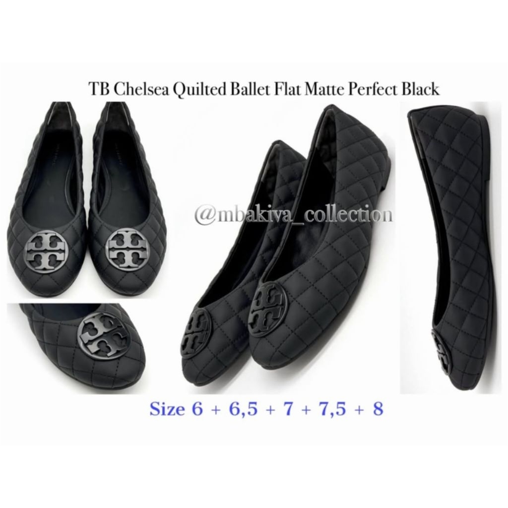 TB Chelsea Quilted Ballet Flat Matte Perfect Black