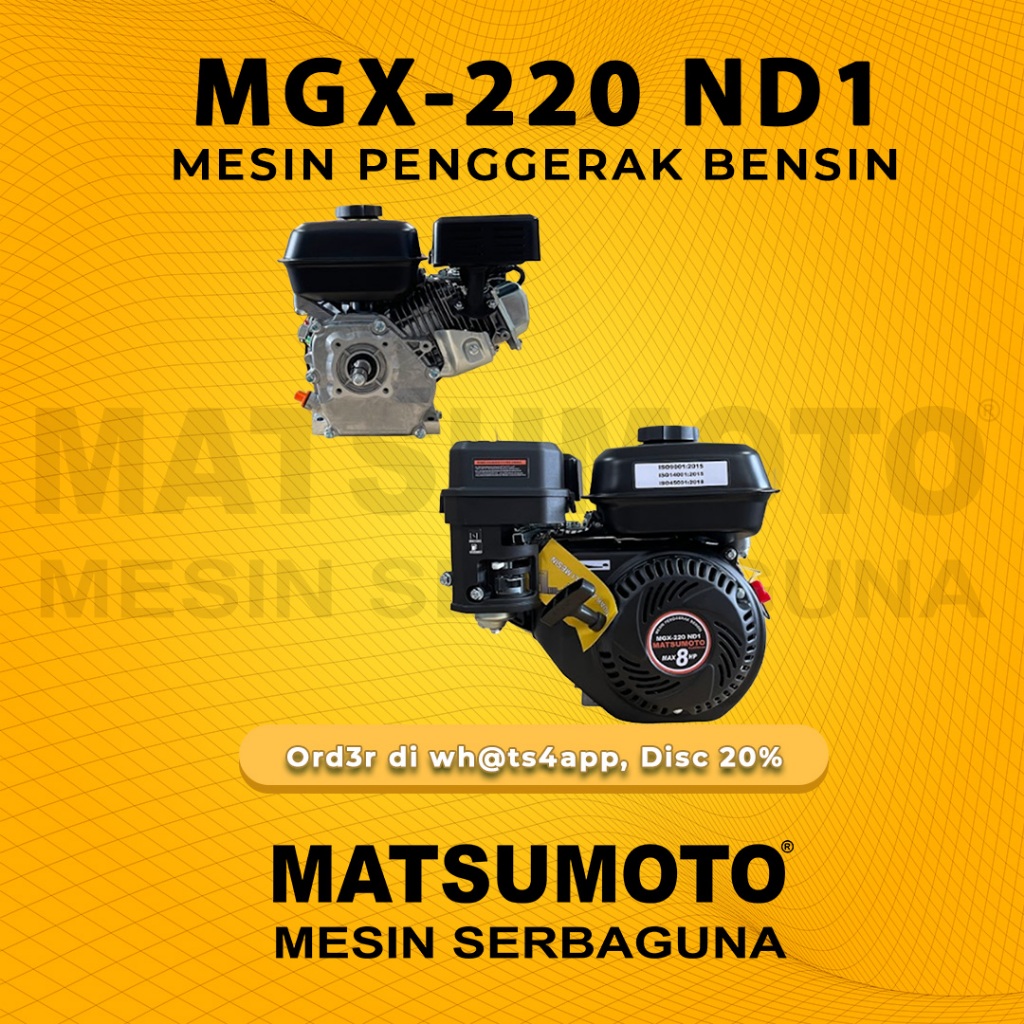 MATSUMOTO MESIN PENGGERAK / GASOLINE ENGINE MGX-220 ND1