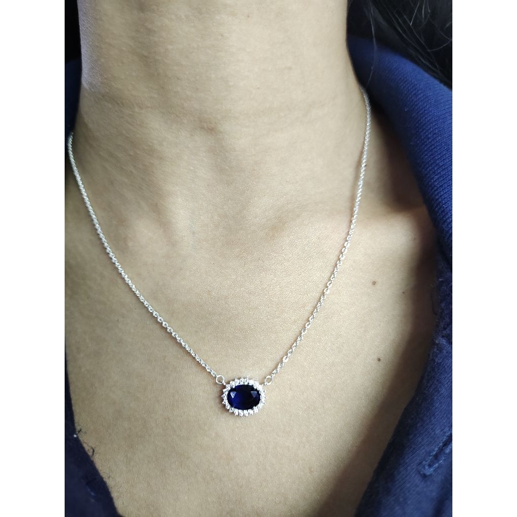 Kalung Lady Diana Batu Warna 7x9