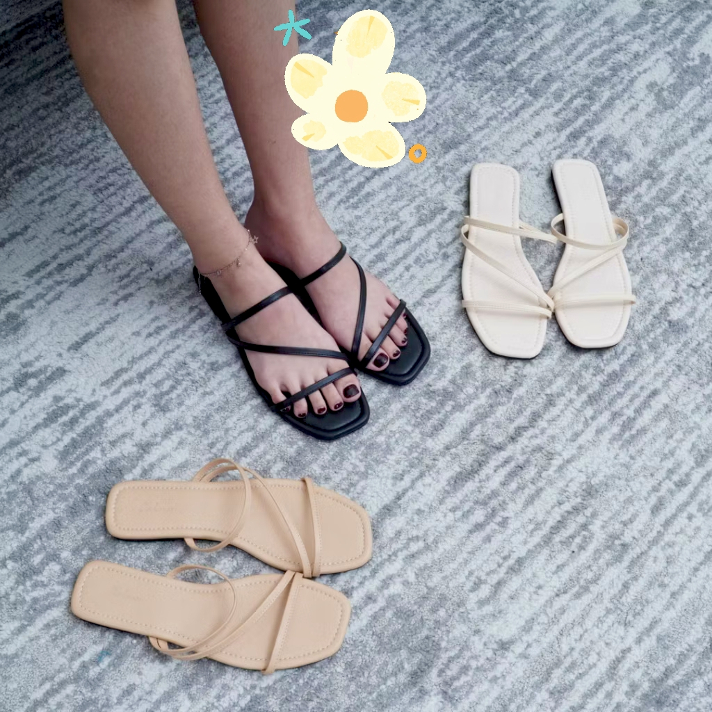 AFIZA Sandal Teplek Tali Rindi Korean Style's Promo Termurah Banget