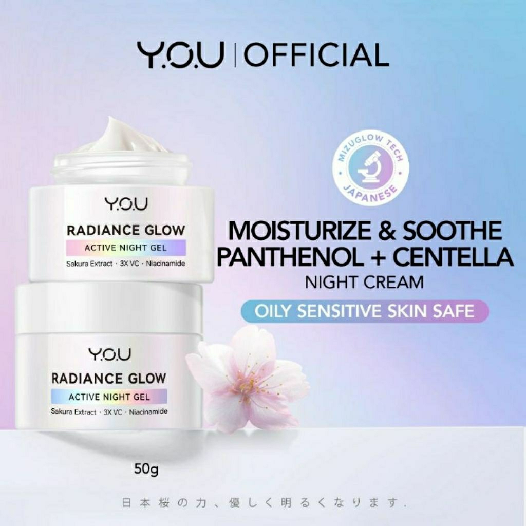 YOU Radiance Glow Active Night Gel ~ Krim Pencerah Aman Untuk Kulit Sensitif