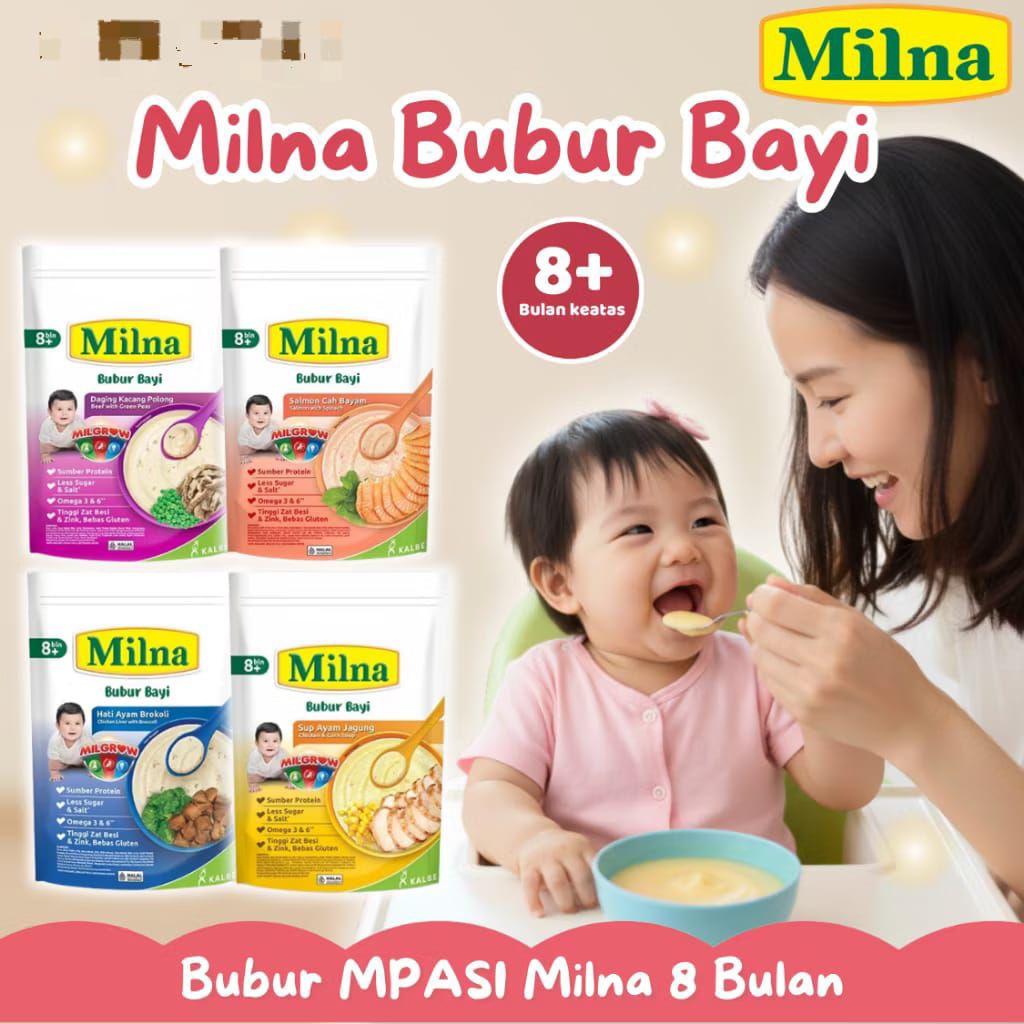 Milna Bubur Bayi 8 Bulan Milna Bubur MPASI bayi Bubur Bayi Milna GLUTEN FREE Tanpa Pengawet