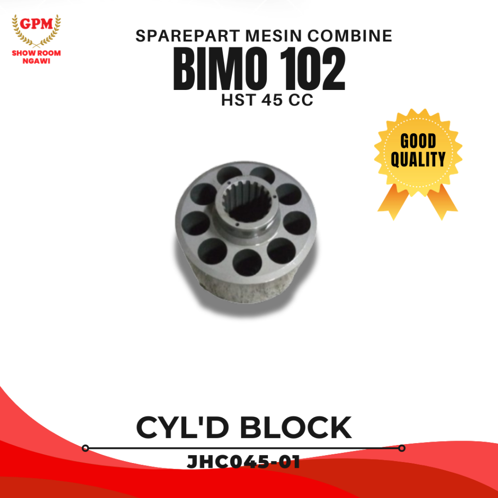 Sparepart Suku Cadang Cylinder Block JHC045-01 untuk Mesin Panen Padi Combine Harvester BIMO 102 HST