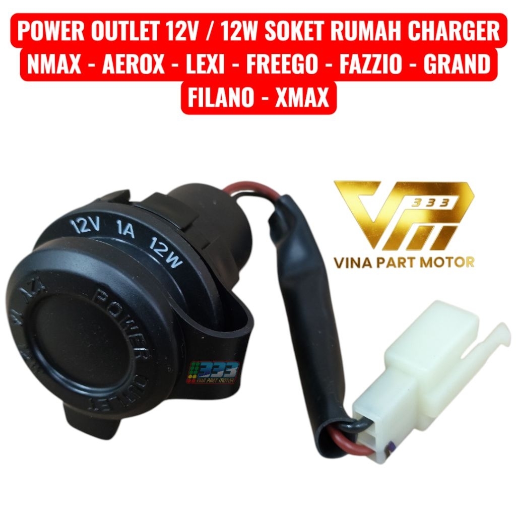 power outlet soket rumah USB charger yamaha nmax aerox lexi xmax freego fazzio grand filano