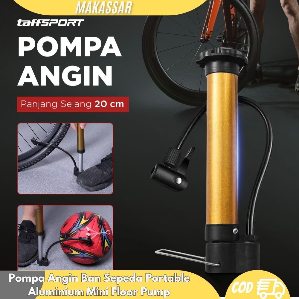 Pompa Angin Ban Sepeda Portable Aluminium Mini Floor Pump / Pompa Ban Mini Portable - Pompa Potable 