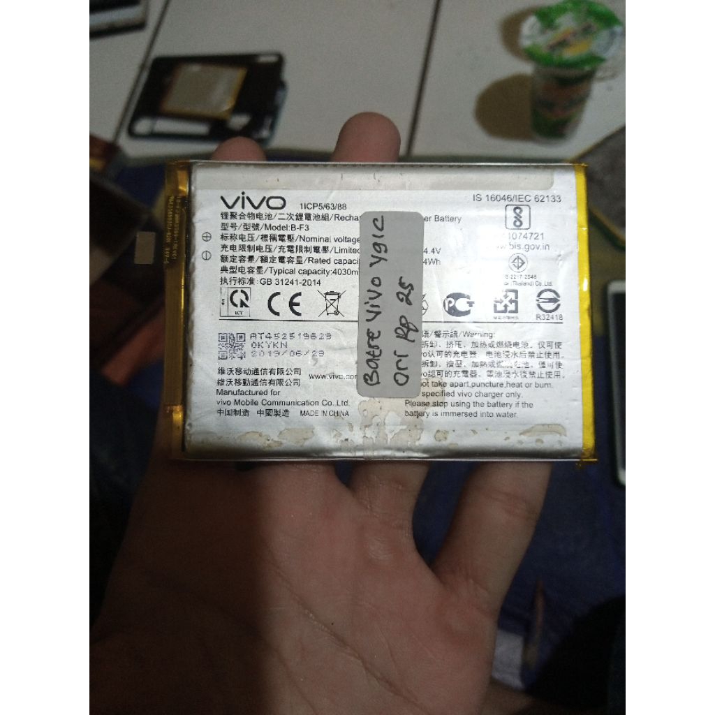 Baterai Vivo Y91C Original Cabutan Second