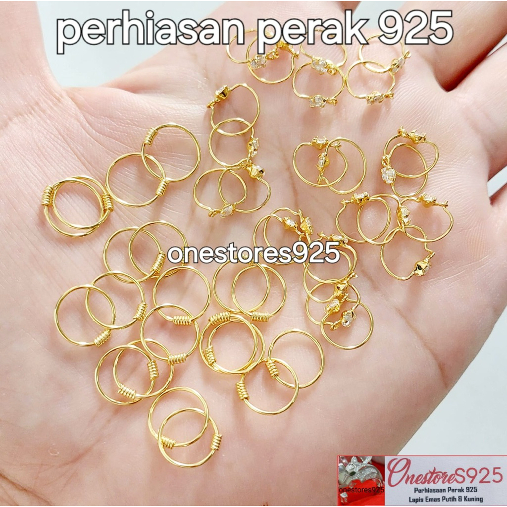 ANTING BAYI PERAK LAPIS EMAS KUNING