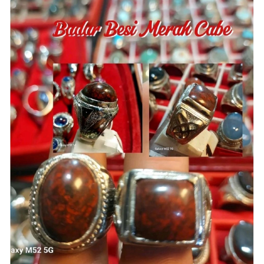 Cincin Badar Besi Merah Cabe Nempel Magnet Kuat Super