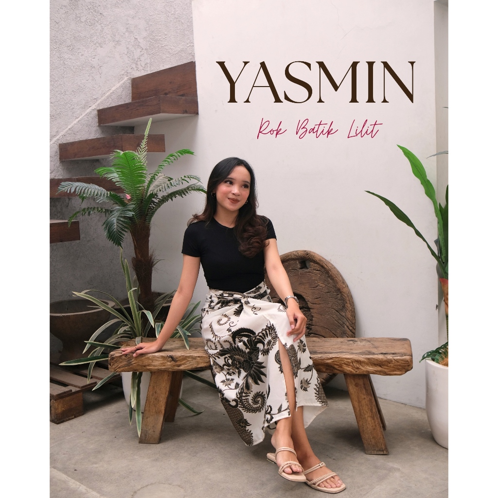YASMIN - Rok Batik Lilit / Bawahan Kain Batik Lilit Casual / Graduation / Kondangan (White/ Putih)