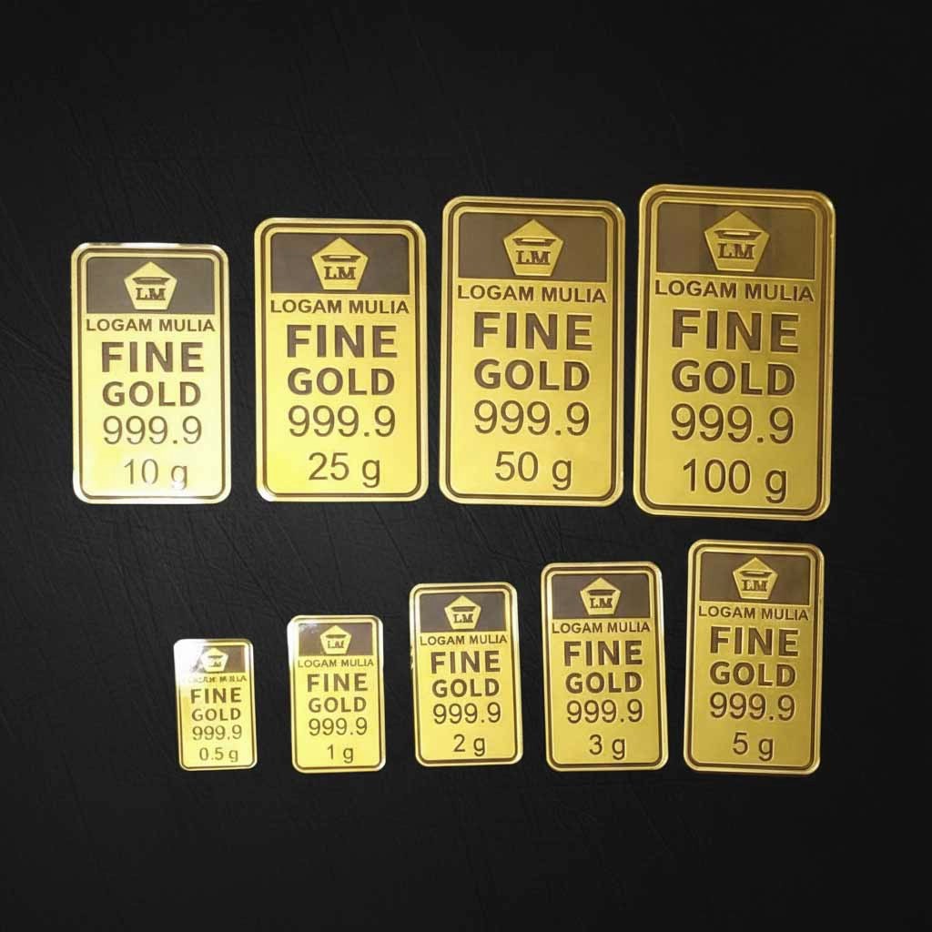 Grosir Murah Replika logam mulia emas antam 0,5 - 100 gram aksesoris mahar akrilik emas