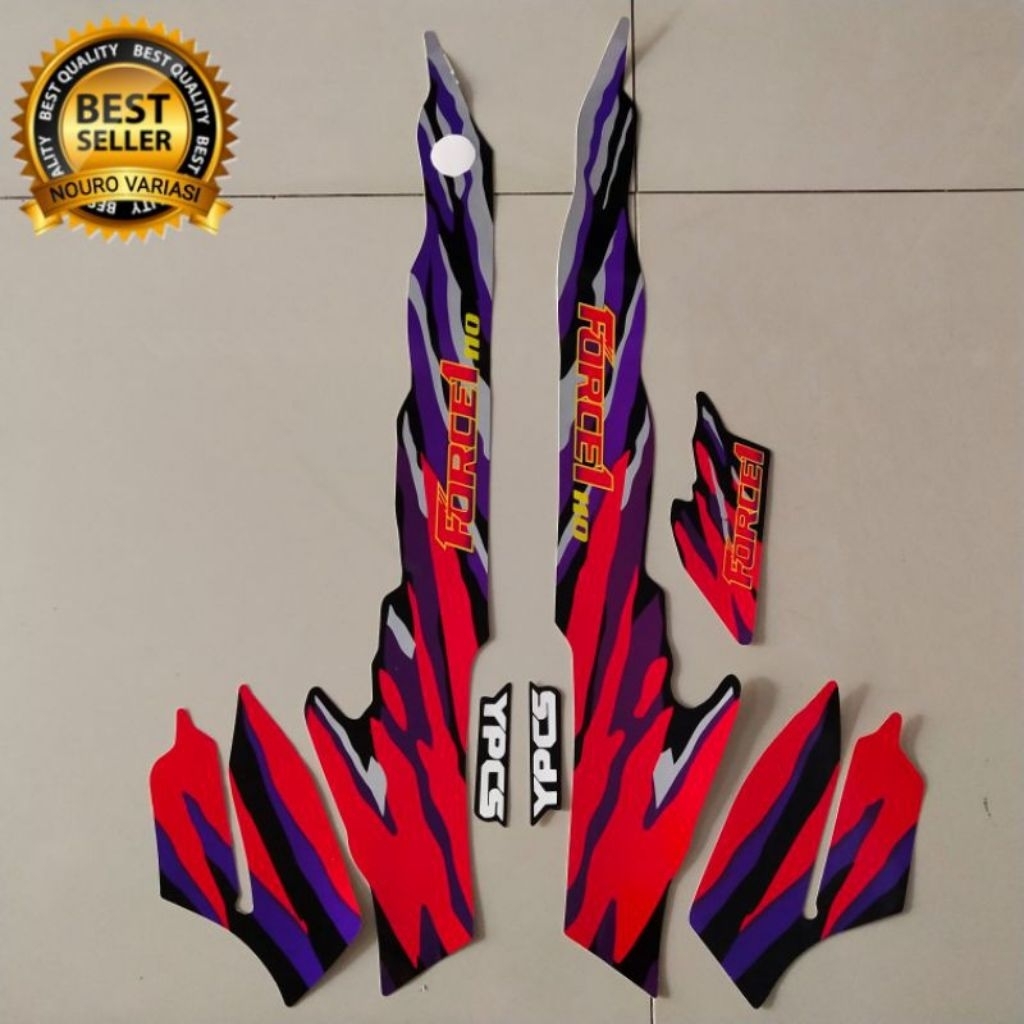 Striping stiker body motor yamaha force 1 1993 stiker list bodi motor force 1 tahun 1993