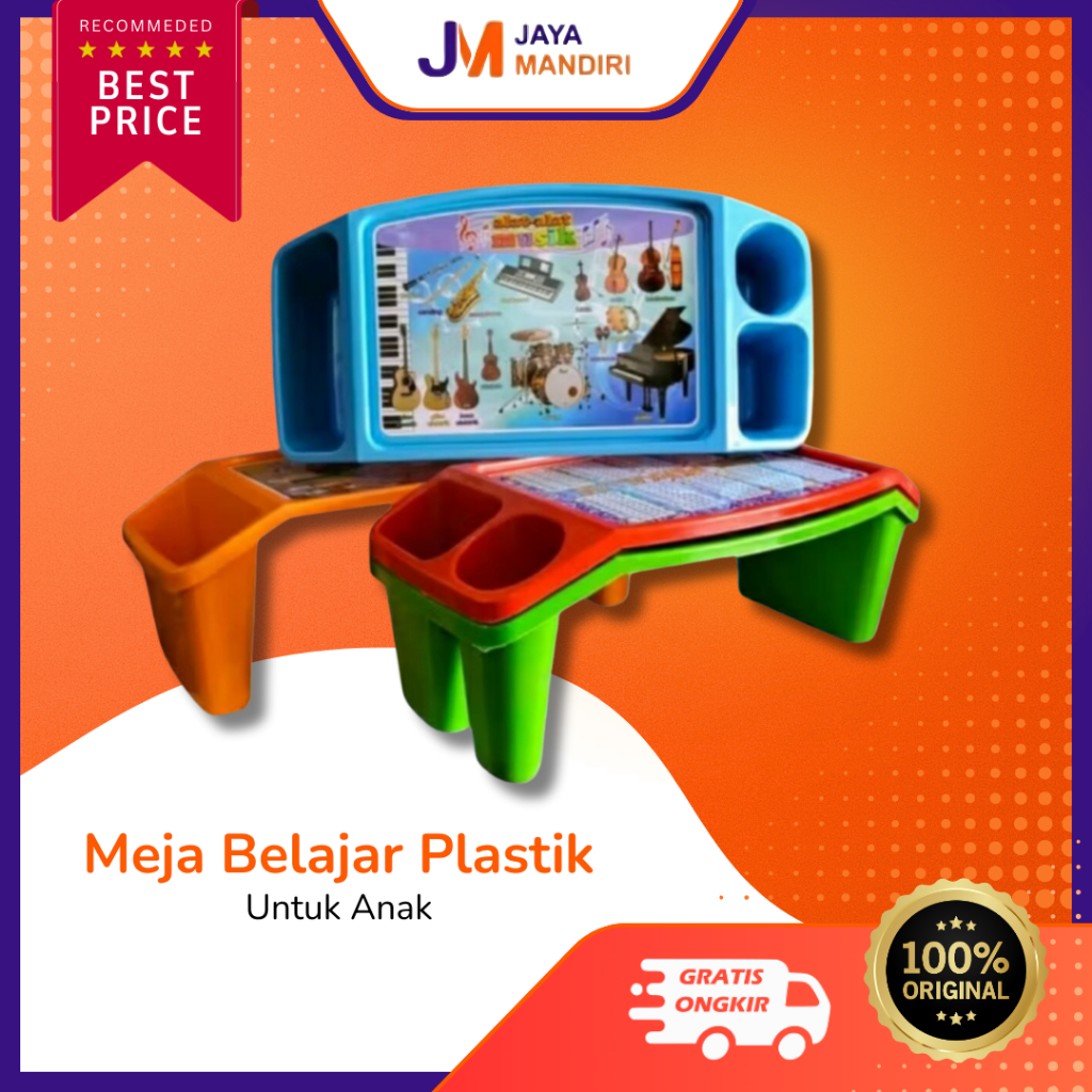 Meja Belajar Plastik Anak Multifungsi | Meja Anak Portable + Tempat Minum & Makanan