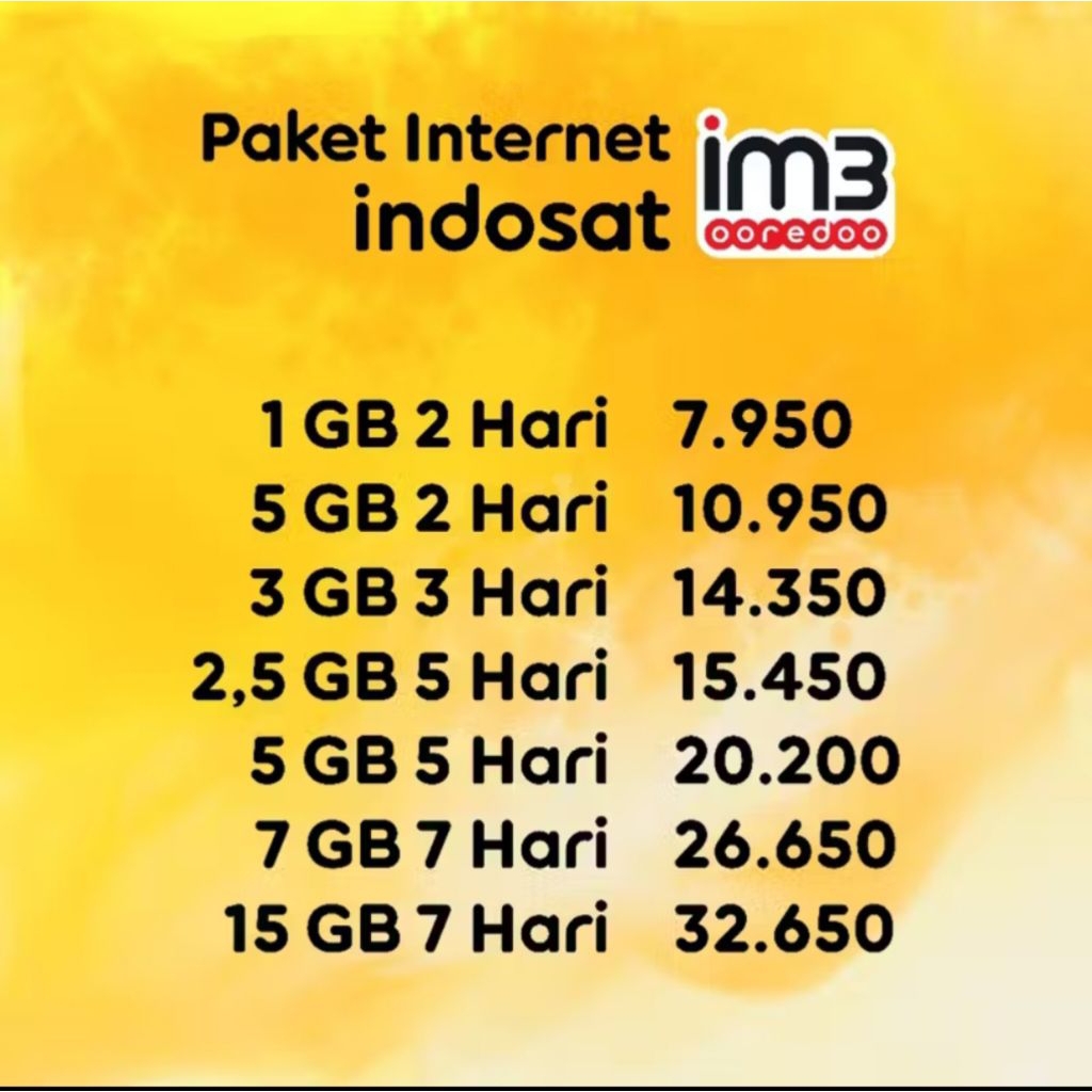Promo paket Kouta internet indosat IM3 freedom harian