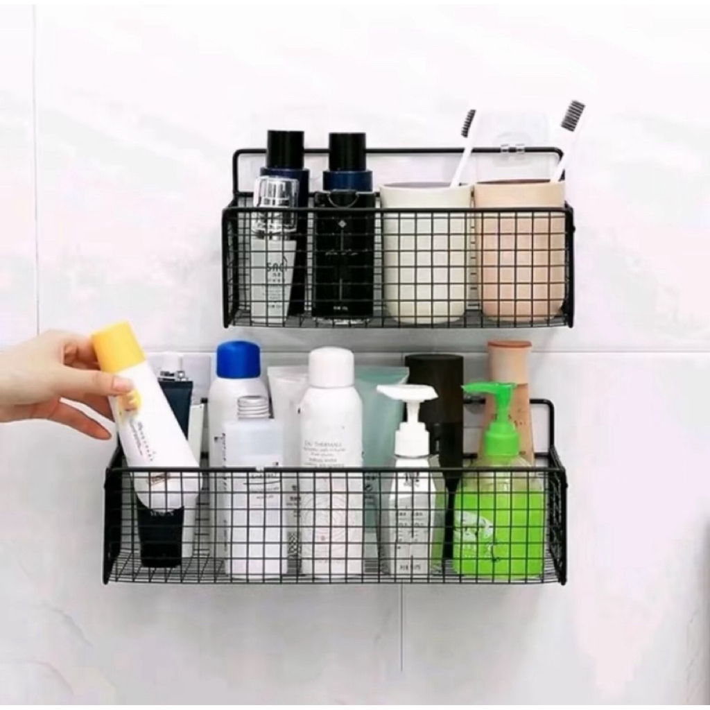 RAK KERANJANG BESI GANTUNG KAMAR MANDI/RAK KERANJANG BESI GANTUNG DAPUR/RAK GANTUNG KERANJANG BESI S
