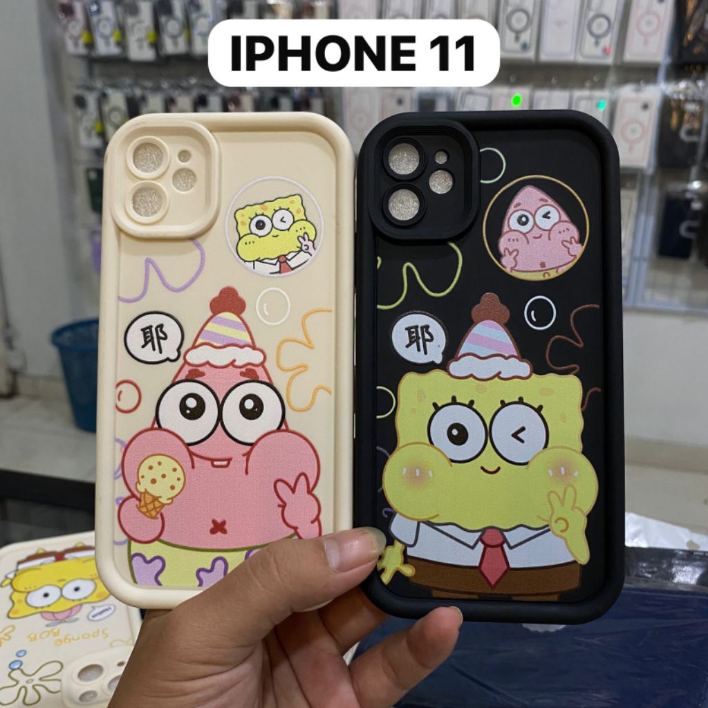 CASING SILIKON MOTIF SPONGEBOB PATRICK IPHONE 11