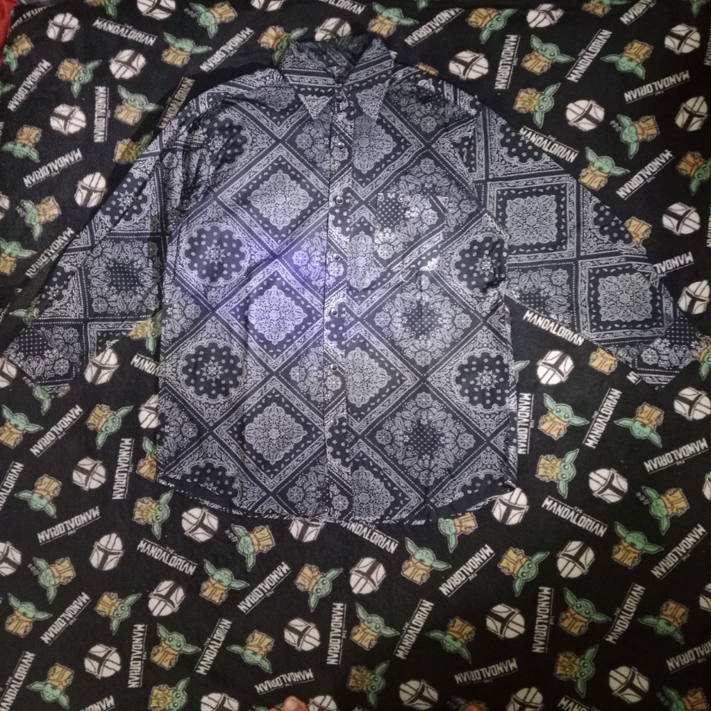 kemeja bandana panjang, kemeja bandana hitam, kemeja bandan panjang hitam, kemeja bandana pria, keme